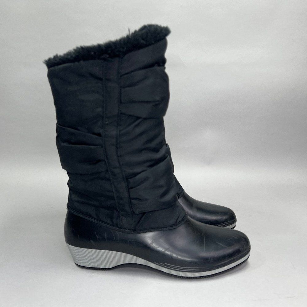 Sears Boots Women's 8 Vintage Black‎ Rubber Insulated Outdoor Winter Rain Boots